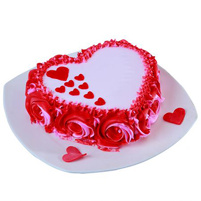 "Heart shape strawberry cake - 1kg - Click here to View more details about this Product